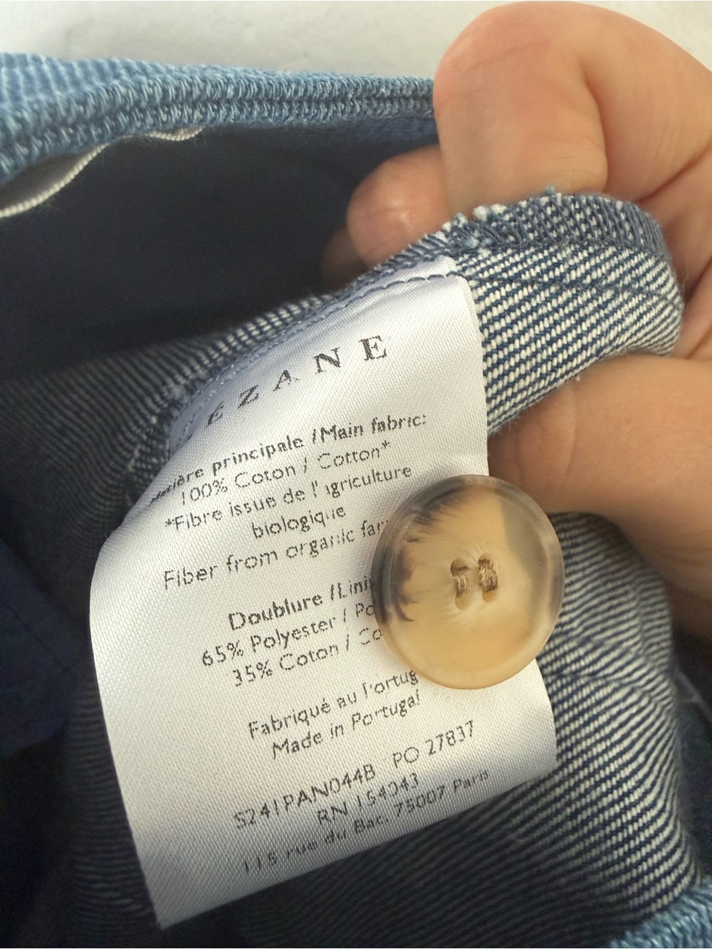 Sezane Trouser Jean Emilio Wide Leg Front Seam in Blue Denim - Picture 5 of 9